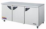 Turbo Air TUR-72SD Undercounter Refrigerator w/ 3-Solid Doors, 19-cu ft, Stainless