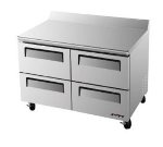 Turbo Air TWR-48SD-D4 1-Section Worktop Refrigerator w/ 4-Drawers, 12-cu ft, Rear Mount