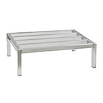 New Age 6017 Dunnage Rack w/ 2000-lb Capacity & Plastic Inserts on Feet, 8x20x36-in, Aluminum