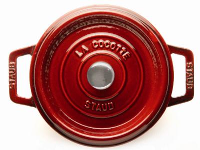 Staub 110 28 87 Enameled Cast Iron La Cocotte, Round, 7 qt, Grenadine