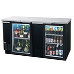 Beverage Air BB68G-1-S 69-in Back Bar Cooler, Glass Door, Stainless/Black, Galvanized Top
