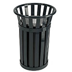 Witt Industries M2000BK 26-in Outdoor Ash Urn Basket w/ Lid Attachment & Anchor Kit, Black