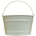 Witt Industries W16PCGW 16-qt Outdoor Pail w/ Attached Bail, Gloss White Powder Coat