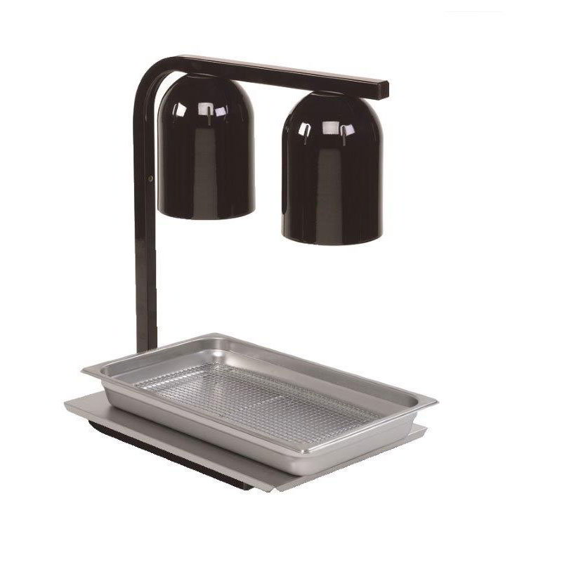 Nemco 6000A-2B Freestanding Infrared Heat Lamp w/ 2-Bulbs & Black Finish, 120/1 V