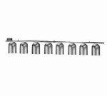 Nemco 6006-8 6-Bulb Single Suspension Bar Heat Lamp, 2000 Watts, 120 V