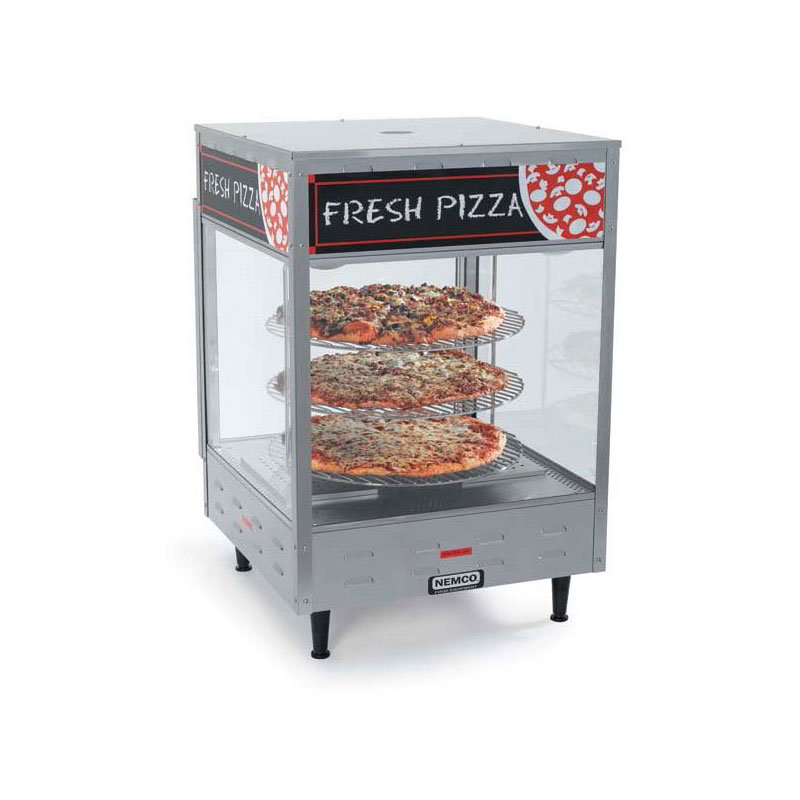 Nemco 6450-4 4-Tier Rotating Pizza Display Case w/ 12-in Diam. Racks, 120 V