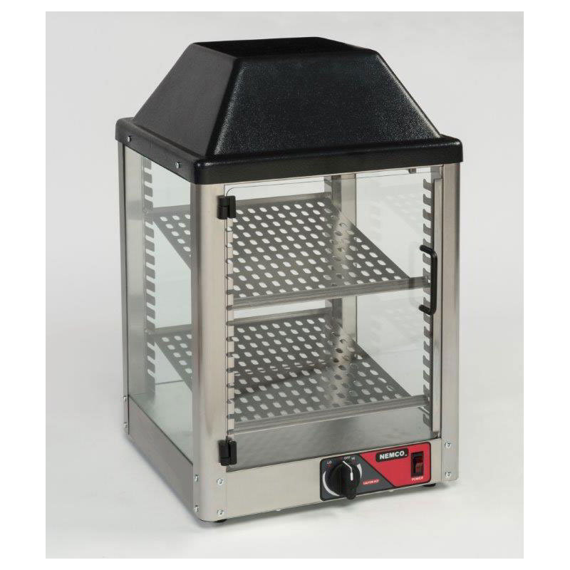 Nemco 6457 Heated Snack Merchandiser, 22 in x 14 in x 14 in, 2 Racks, SS, 120 V