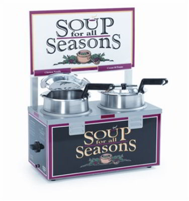 Nemco 6510A-2D4P Double 4-qt Soup Warmer, w/o Header, NSF, 120 V