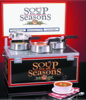 Nemco 6510-T4 Soup Warmer, Triple 4 Qt Well, W/ Header, Single Thermostat, 120 Volt