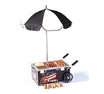 Nemco 6550-SF3 CounterTop Mini Hot Dog Steam Cart w/ Umbrella, Config # 3, Black