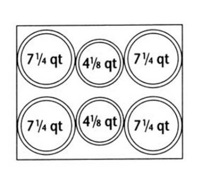 Nemco 66805 Adapter Plate, (4) 7-1/4qt & (2) 4-1/8qt Insert Holes, Fits 6062A
