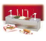 Nemco 88100-CB-3 Condiment Bar, (2) 3-qt Pans, Pumps, (3) .6-qt Middle Pans, Lids