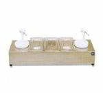 Nemco 88101-CB-2P Condiment Bar, (2) 1.5-qt Pans & Pumps, (3) .6-qt Pans & Lids, Ice Packs