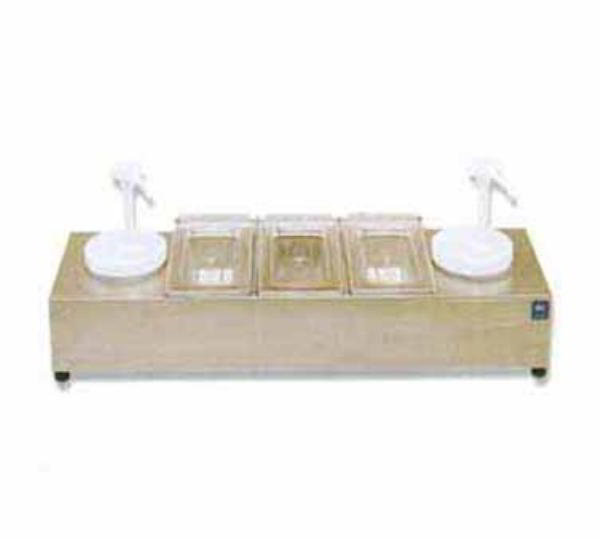Nemco 88101-CB-2P Condiment Bar, (2) 1.5-qt Pans & Pumps, (3) .6-qt Pans & Lids, Ice Packs