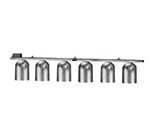 Nemco 6006-6 Chain Hung Heat Lamp w/ Single Row Suspension Bar & 6-Bulbs, 120/1 V