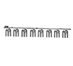Nemco 6006-8 Chain Hung Heat Lamp w/ Single Row Suspension Bar & 8-Bulbs, 120/1 V