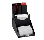Nemco 88500-CO4 Hot Dog Tong & Boat Organizer w/ Napkin Holder & 4-Sections, Black