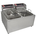 Grindmaster - Cecilware EL2X25 Countertop Split Pot Fryer, 15 lb. Fat Capacity Each, Stainless, 240 V