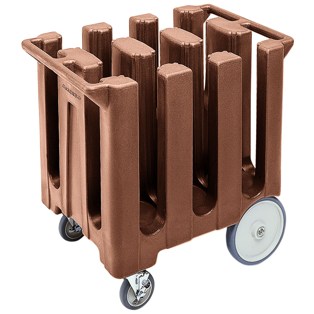Cambro DC700131 Dish Cart, Poker-Chip Design, 6 Column, Non-Adjustable, Dark Brown