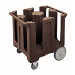 Cambro DC825131 Poker-Chip Design Dish Cart w/ 4-Columns, Dark Brown