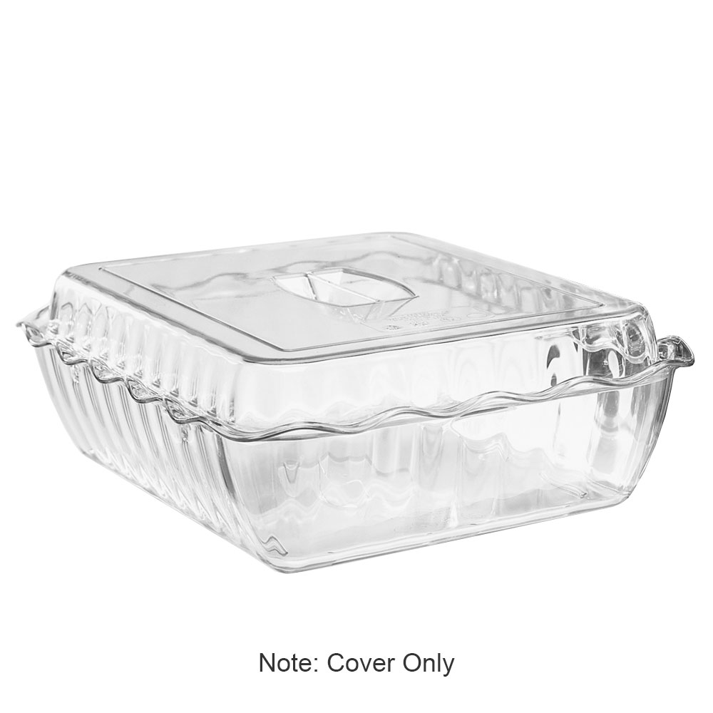 Cambro DC10404 Deli Crock, 4.9 qt., Square, Scalloped Pattern, SAN Material, Red