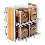 Cal-Mil 1279 Eco Modern Bread Box Display w/ 2-Tiers, Silver Wire & Bamboo