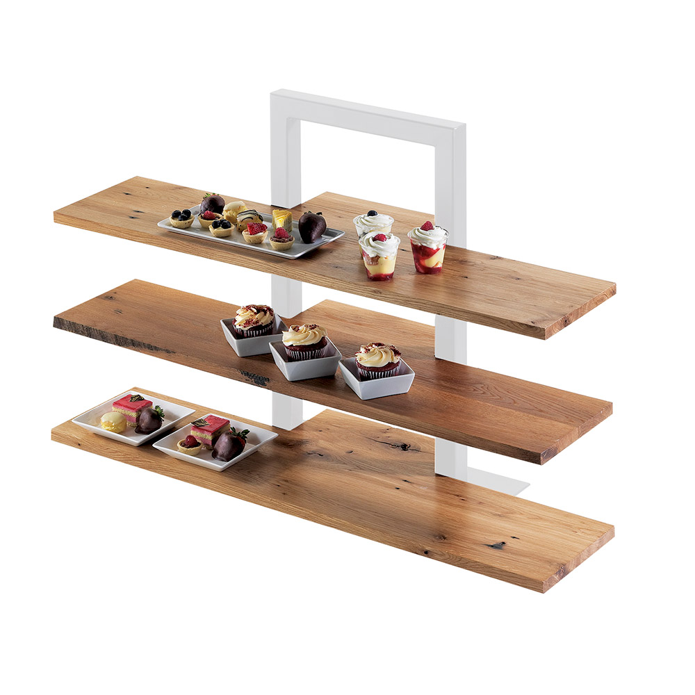 Cal-Mil 1449-99 Reclaimed Wood Frame Riser Shelf For 1464 & 1467, 32 x 11.5-in D