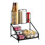 Cal-Mil 1453 12-in Recycled Wire Condiment Cup Lid Display w/ Acrylic Inserts, Black