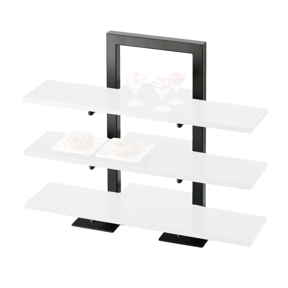 Cal-Mil 1464-13 1-Piece Frame Riser w/ 3-Tiers, 18 x 11 x 25-in High, Black