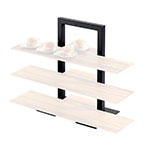Cal-Mil 1464-48 1-Piece Frame Riser w/ 3-Tiers, 18 x 11 x 25-in High, Brown