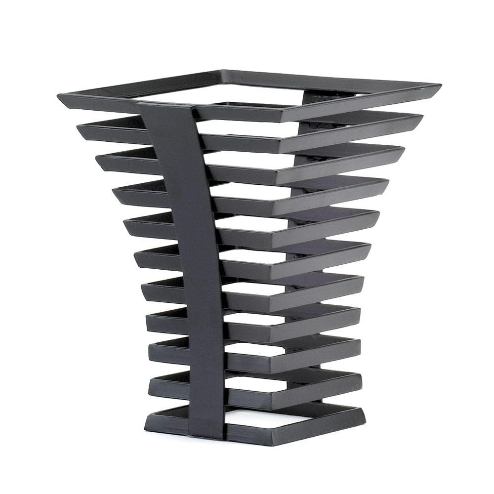 Cal-Mil 14651013 10-in Metal Elevation Riser w/ 8-in Square Crown, Black