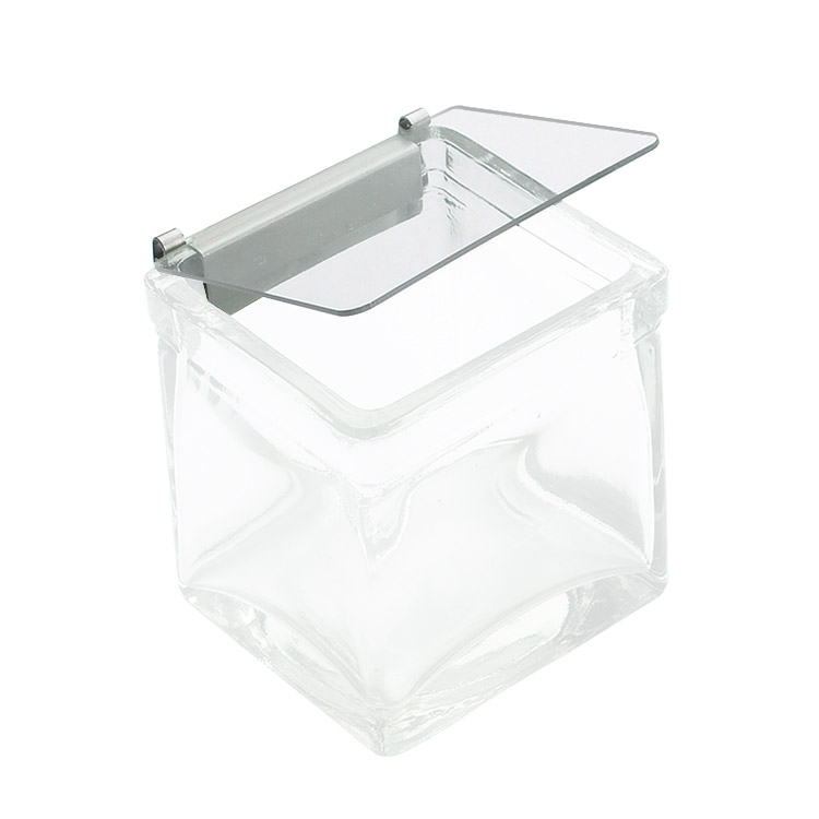 Cal-Mil 1807-N Notched Lid w/ Metal Hinge, for 4 x 4-in Glass Jars