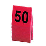 Cal-Mil 226-1 Break-Resistant Number Tent Set w/ 26-50 Black Numbers, 3 x 3-in, Red