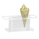 Cal-Mil 398 Waffle Cone Holder Stand w/ 4 Holes, 12 x 4 x 4.5-in, BPA Free, Clear
