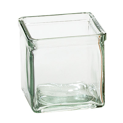 Cal-Mil C4X4GLCN Recycled Glass Jar, 4 x 4 x 4-in