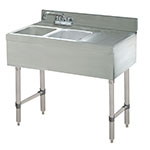 Supreme Metal CRB32R 36-in Underbar Work Board Sink Unit w/ 2-Compartments & Faucet