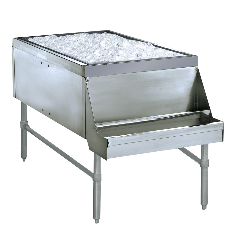 Supreme Metal PRPT-2442-10 24-in Pass Thru Ice Chest w/ 11-in Bin, Coldplate, 42-in Front To Back