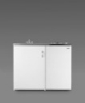 Summit Refrigeration C39E 39-in Kitchen Unit, Refrigerator/Freezer, Sink, 2 Burner Cooktop