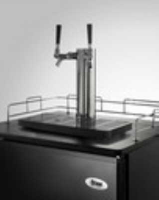 Summit Refrigeration SBC490TWIN Beer Dispenser, Black, CO2 Tank & Reg, 23 3/4in, 2 Mini Keg