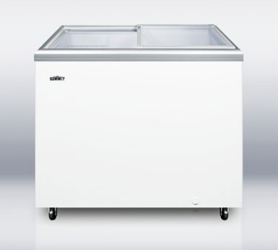 Summit Refrigeration SCF1094 Chest Freezer, Manual Defrost, Flat Top, Tempered Glass, White, 10.7-cu ft