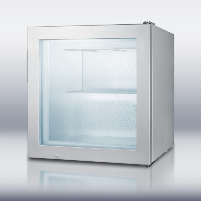 Summit Refrigeration SCFU386VK Vodka Freezer w/ Ceiling Rack & LED Lighting, 3-cu ft, Gray/Glass