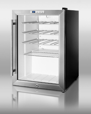 Summit Refrigeration SCR312LWC Front-Lock Countertop Wine Cellar, Automatic Defrost, Black