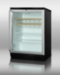 Summit Refrigeration SCR600BLSHWO Beverage Merchandiser w/ Wooden Shelves, Black, 5.5-cu ft