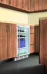 Summit Refrigeration SCR600LBISHWO Built In Beverage Merchandiser w/ Wooden Shelves, White, 5.5-cu ft