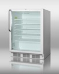 Summit Refrigeration SCR600LOS Beverage Merchandiser w/ Lock & Wooden Shelves, White, 5.5-cu ft