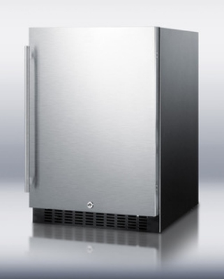 Summit Refrigeration SPR626OS 24-in Wide Built-In Outdoor Beverage Cooler, Stainless/Black