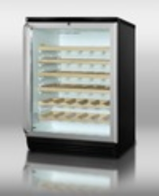 Summit Refrigeration SWC6GBLSHWO Wine Cellar, Glass Door & Lock,, Wooden Shelves, 52-Bottles, Black