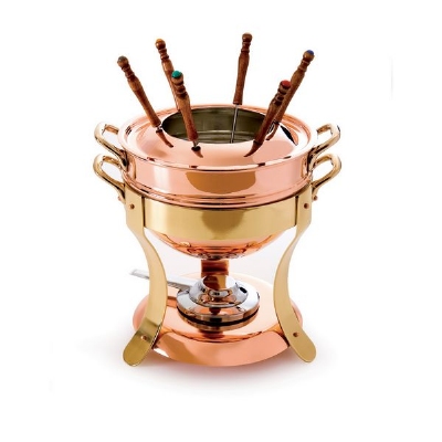 Mauviel 2719.01 M'tradition Copper Fondue Set, Bronze Handles