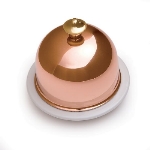 Mauviel 4260.00 M'tradition Porcelain Butter Dish, Copper Lid