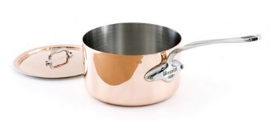 Mauviel 6110.19 M'heritage Copper & Stainless Steel Saucepan & Lid, 7.09-in